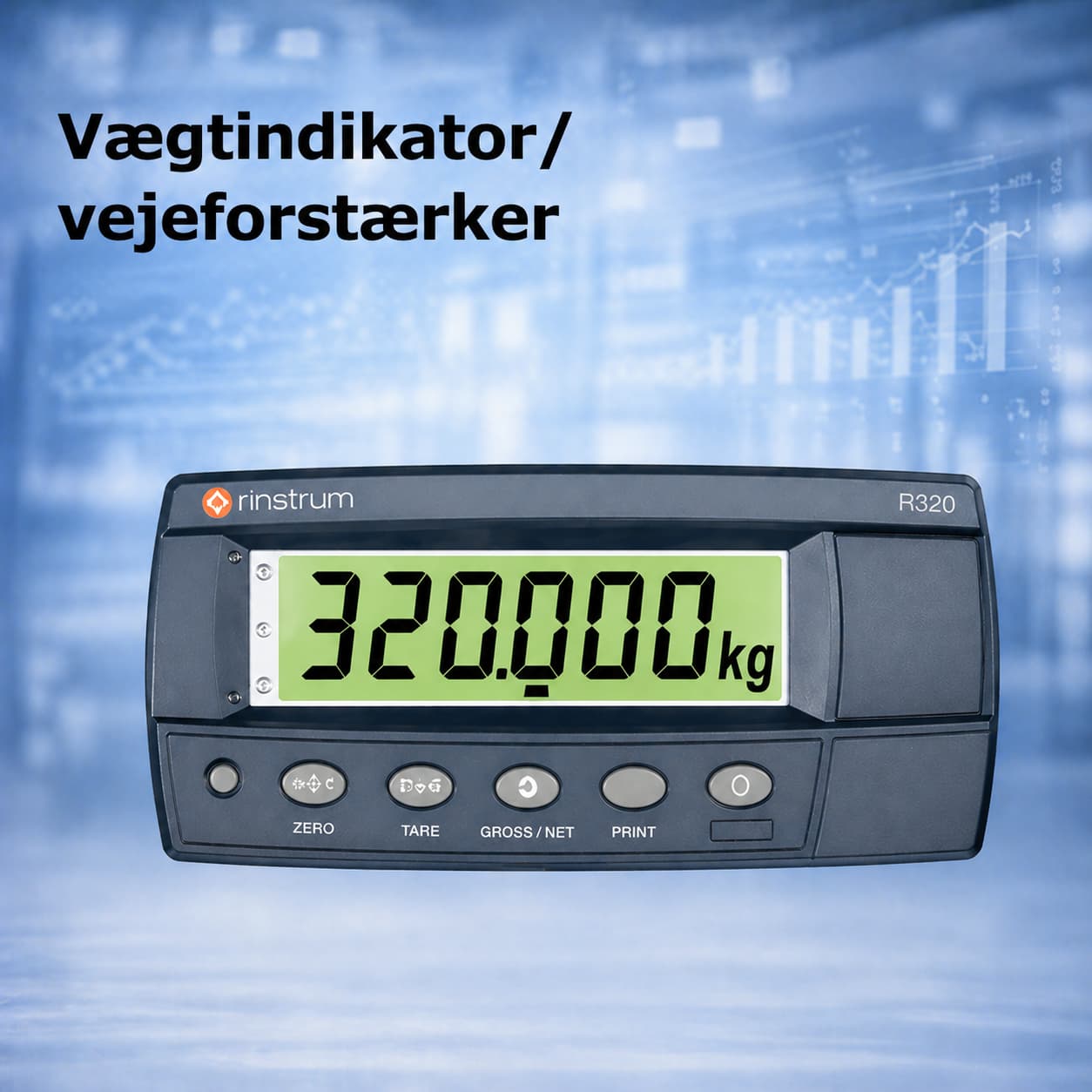 vægtindikator, vejeforstærker forside